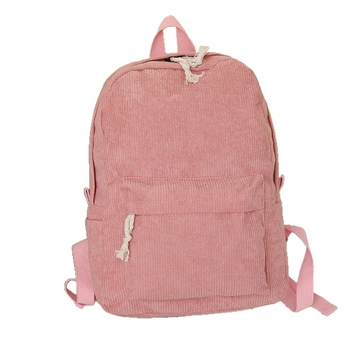 Školska torba od corduroja za djevojke, Harajuku stil, korejska verzija, fakultetski stil, lagana, kapacitet 20–35 L, kompatibilan s 14-inčnim prijenosnikom