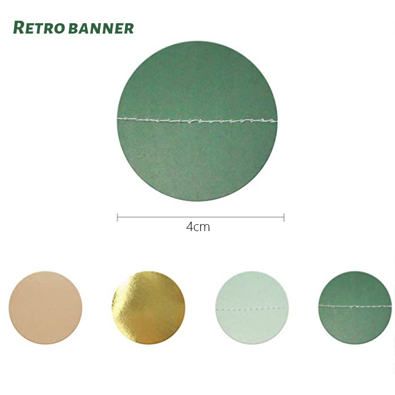 Ghirlandă din hârtie verde, circulară, în stil retro, pentru decorul petrecerii copiilor – banner și accesorii de suspendare