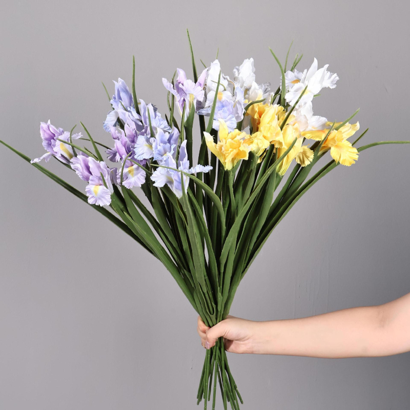 Flori artificiale iris din mătase pentru decorul sufrageriei, plante în ghiveci, aranjamente pentru nunți și spații hoteliere