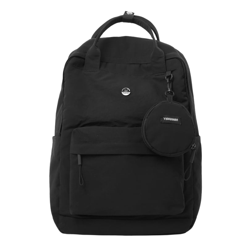 Stilizirani studentski ruksak velikog kapaciteta za svakodnevno korištenje i putovanja, minimalistički dizajn u jednoj boji, pogodan za 14-inčni laptop