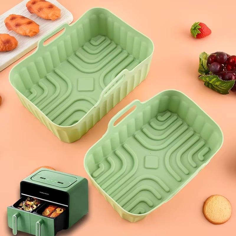 Tavă dreptunghiulară din silicon pentru friteuză cu aer, folie de copt din silicon pentru cuptor și raft de cuptor