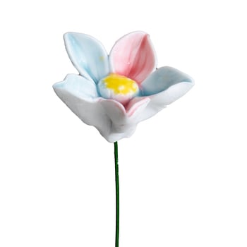Buchet din flori ceramice mari, bujor, lucrat manual, decor pentru casă
