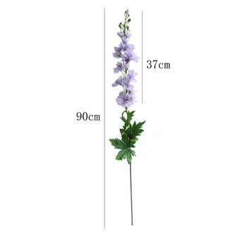 Floare artificială cu atingere realistă, tulpină simplă Delphinium mare și violet, floare decorativă primăvară-vară pentru nunți