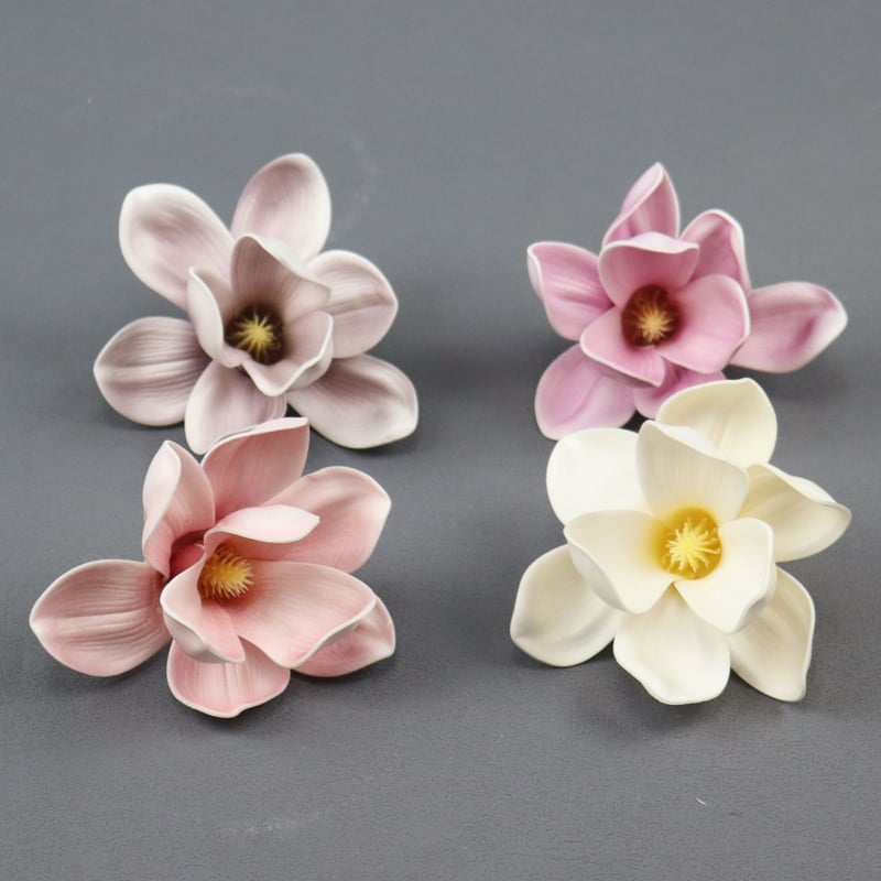 Floare de magnolie artificială pentru accesoriu de păr, decor de nuntă de primăvară
