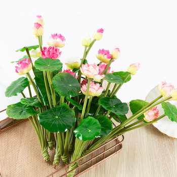Buchet de flori din mătase artificială, cu textură plăcută la atingere, pentru decor în casă și hotel, ornament pentru acvariu, templu budist și decor exterior pentru fotografii