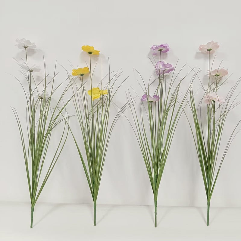 Buchet artificial cu flori de cireș și iarbă decorativă pentru nunți