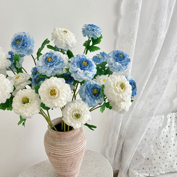 Τεχνητά λουλούδια Peony από μεταξωτό ύφασμα για διακόσμηση σπιτιού – ανθοστολισμός σαλονιού και τραπεζιών, γάμου