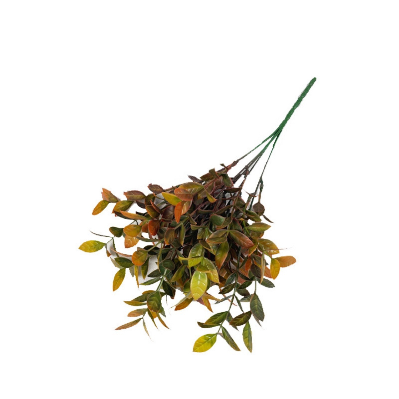 Buchet de plante verzi artificiale pentru decorul casei, cinci tije, aranjament cu iarbă, patru anotimpuri