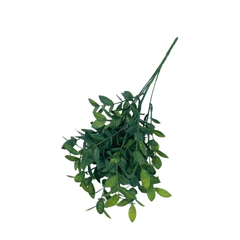 Buchet de plante verzi artificiale pentru decorul casei, cinci tije, aranjament cu iarbă, patru anotimpuri