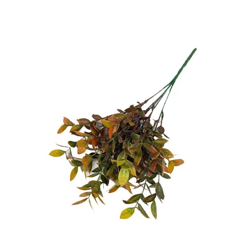 Buchet de plante verzi artificiale pentru decorul casei, cinci tije, aranjament cu iarbă, patru anotimpuri
