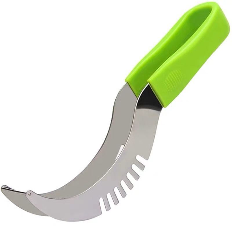 Instrument pentru tăiere pepene – divizor, tăietor în bucăți, scoator de pulpă, curățător de fructe, oțel inoxidabil
