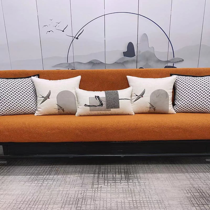 Husă de pernă pentru canapea, stil nou chinezesc, din țesătură cu broderie, decor modern pentru living