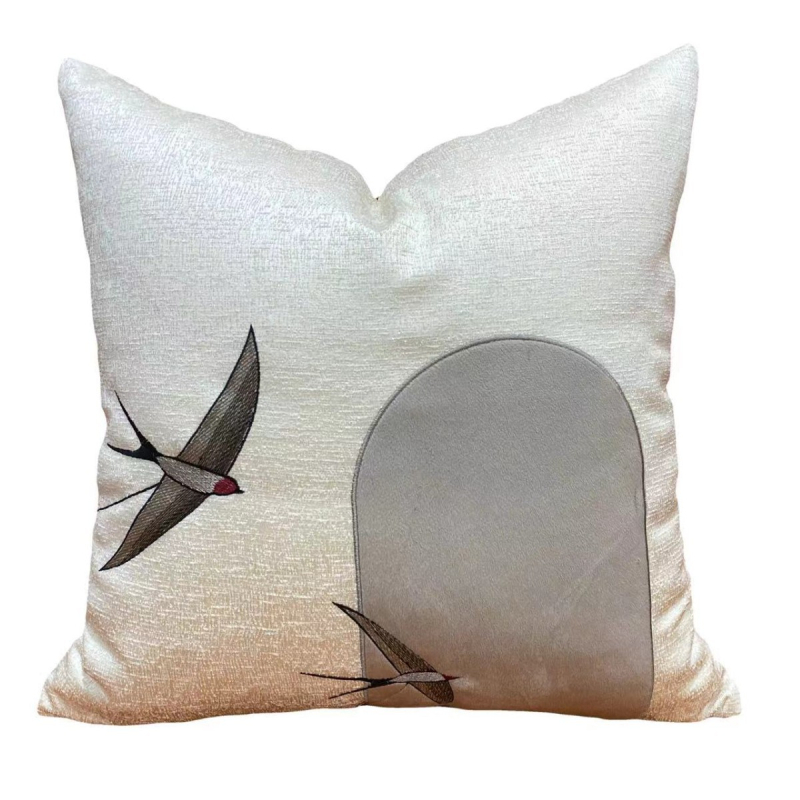 Husă de pernă pentru canapea, stil nou chinezesc, din țesătură cu broderie, decor modern pentru living