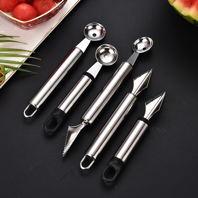 Instrument multifuncțional creativ pentru fructe, cu cupă pentru bile și sculptură de pepene