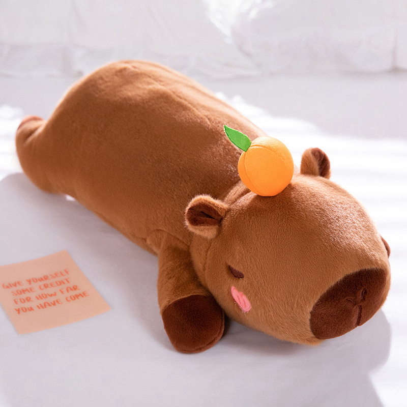 Capybara plush doll με μακρύ μαξιλαράκι αγκαλιάς, γλυκό σχέδιο αγγέλου για παιδιά