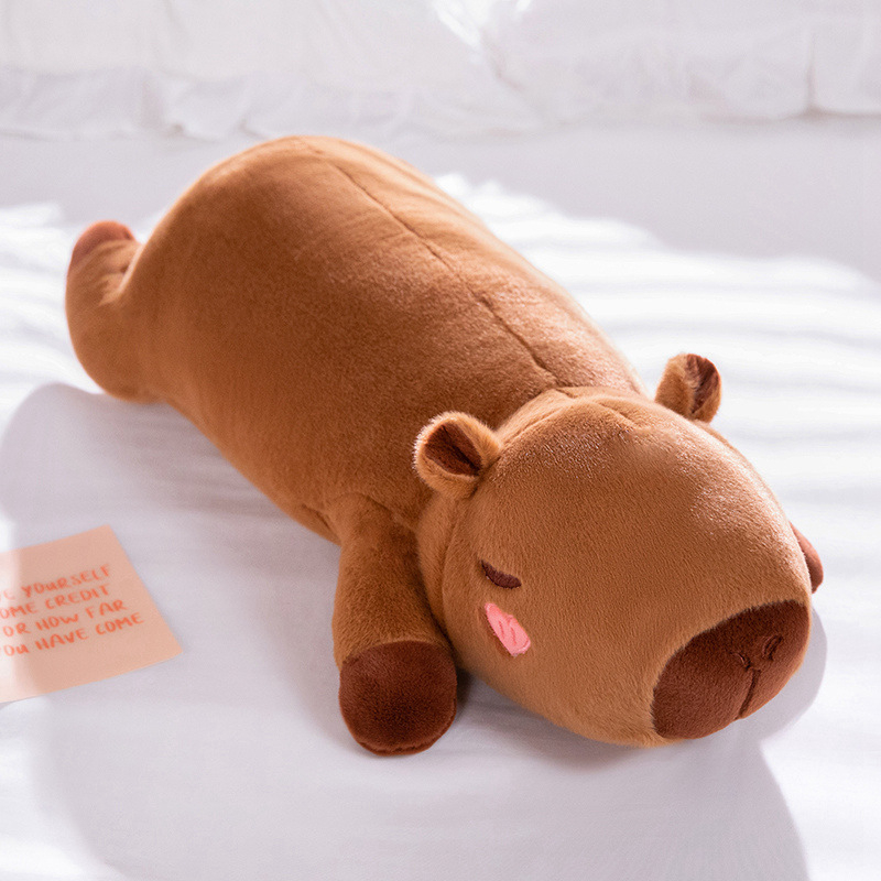 Capybara plush doll με μακρύ μαξιλαράκι αγκαλιάς, γλυκό σχέδιο αγγέλου για παιδιά