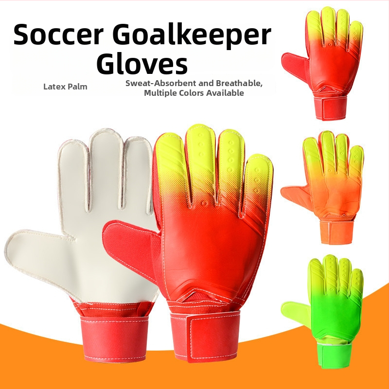 Gradienčné brankárske rukavice s ochranou prstov, zosilnený latex, odolné tréningové rukavice na futbal, PU koža