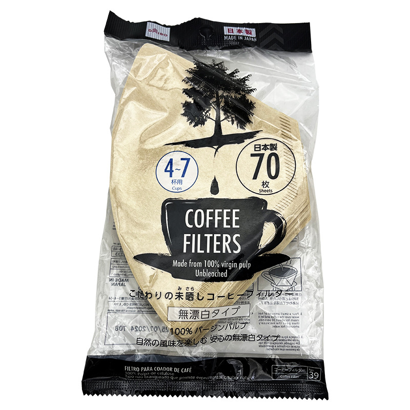 Daiso hârtie de filtru cafea nealbita, 90 de foi, culoare lemn naturală