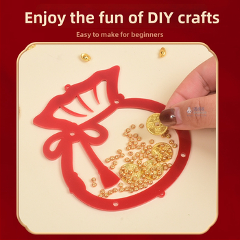Pandantiv acrilic cu nod chinezesc, lucrat manual, pentru decorarea ramei foto