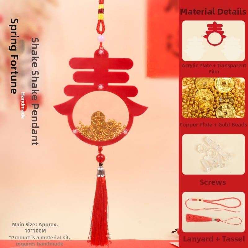 Pandantiv acrilic cu nod chinezesc, lucrat manual, pentru decorarea ramei foto