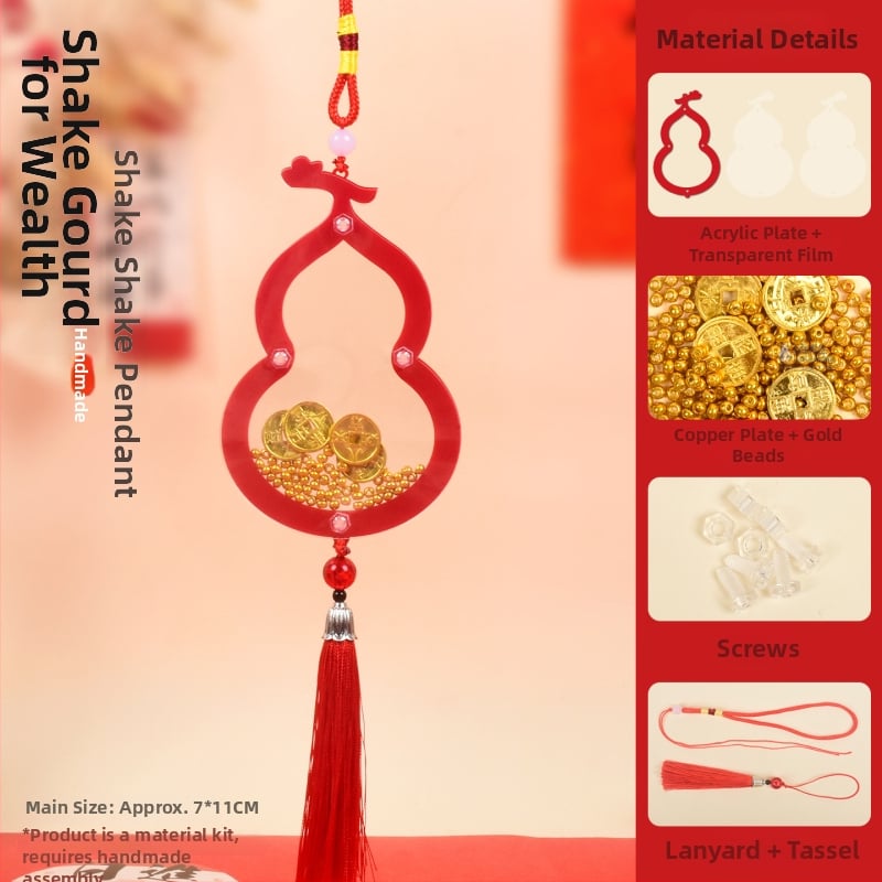 Pandantiv acrilic cu nod chinezesc, lucrat manual, pentru decorarea ramei foto