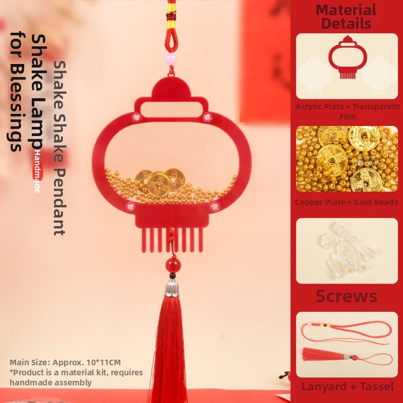 Pandantiv acrilic cu nod chinezesc, lucrat manual, pentru decorarea ramei foto