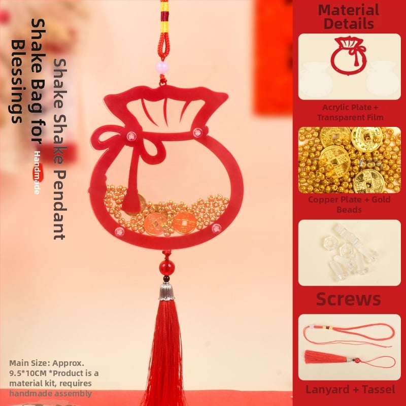 Pandantiv acrilic cu nod chinezesc, lucrat manual, pentru decorarea ramei foto