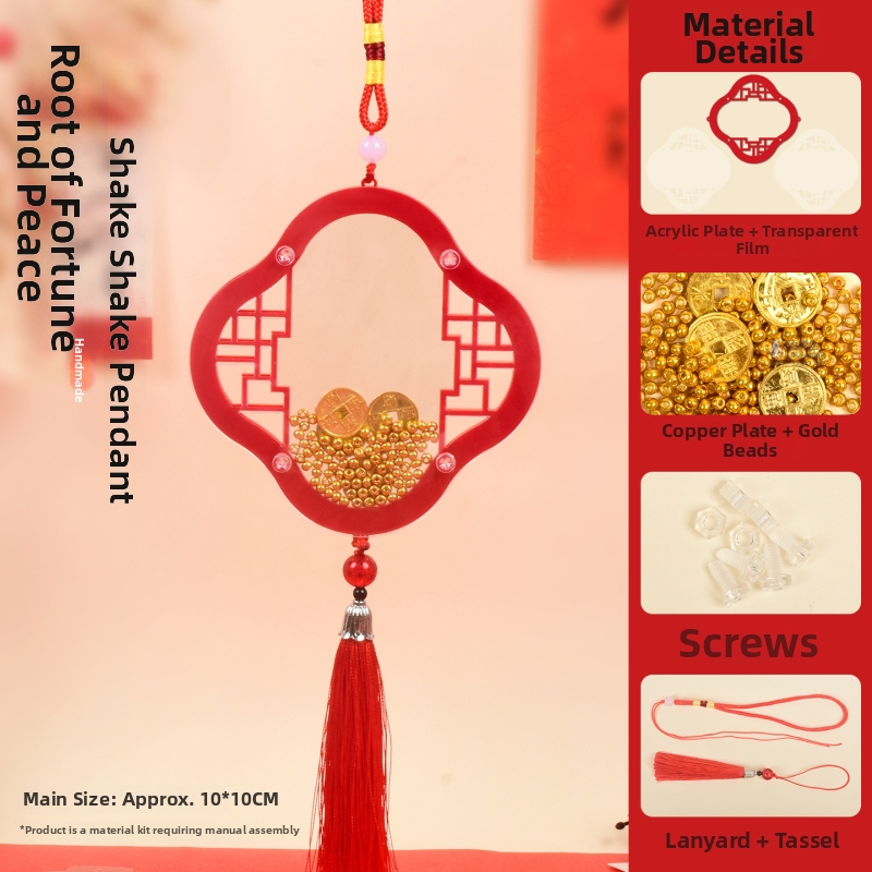 Pandantiv acrilic cu nod chinezesc, lucrat manual, pentru decorarea ramei foto