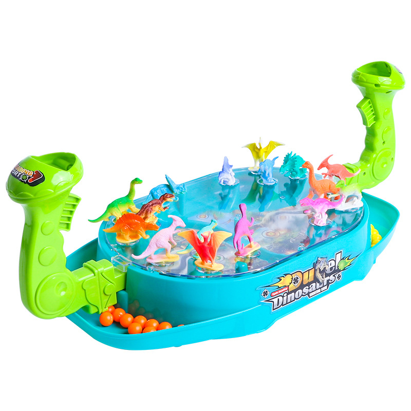 Stolna igra za dvije osobe s temom dinosaura, pinball stol s ručnim ispaljivanjem kuglica – interaktivna obiteljska igra