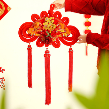 Nod chinezesc cu nod cu simbol noroc, decor suspendat pentru sufragerie sau intrare, decor festiv de Anul Nou și de Primăvară