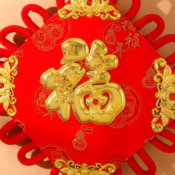 Pandantiv mare cu nod chinezesc, binecuvântare pentru sufragerie, decor handmade pentru casa nouă