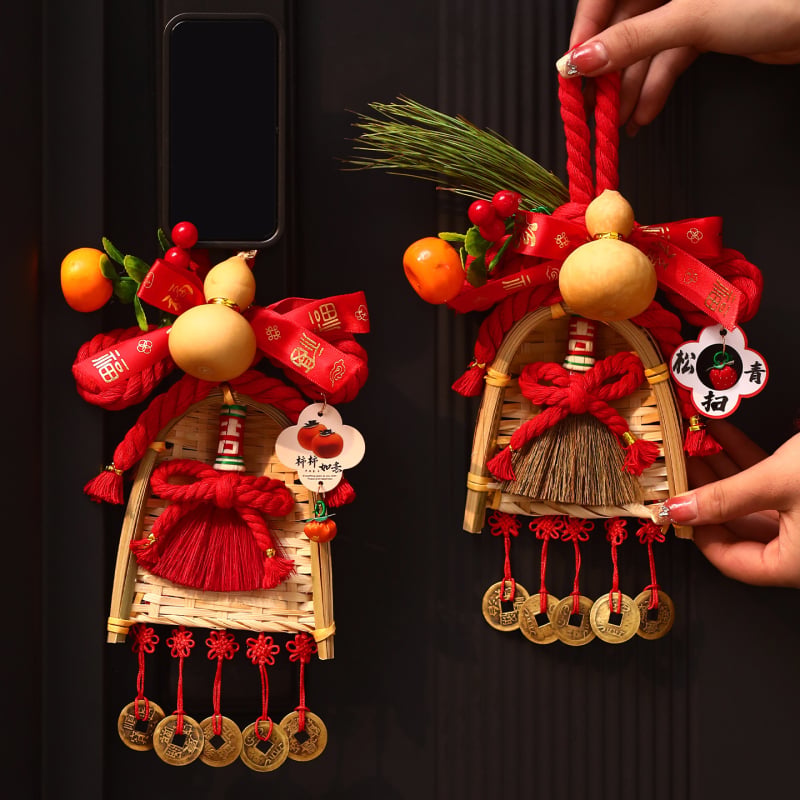 Pandantiv cu nod chinezesc pentru mânerul ușii, ornament în formă de dovleac pentru Festivalul Primăverii