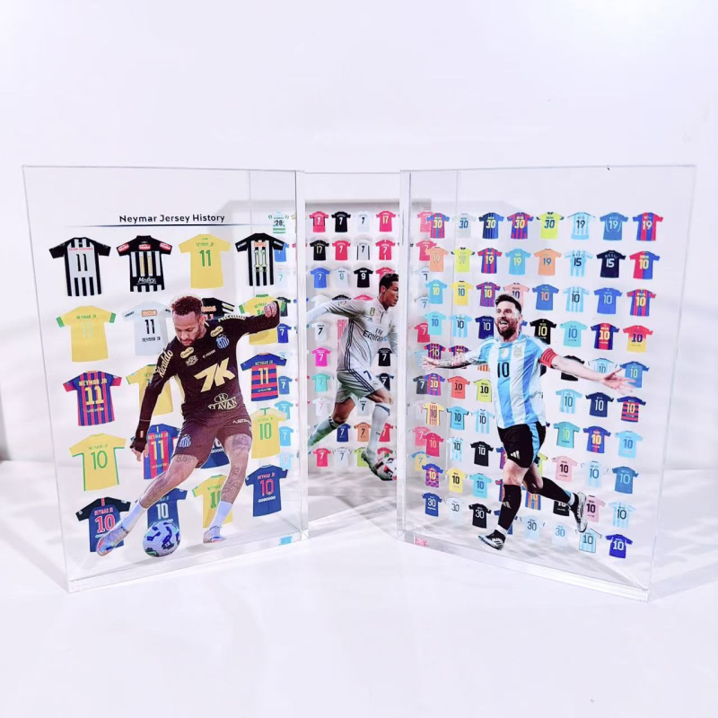 Cupa Mondială Ronaldo Messi Neymar – tricou de fotbal, bloc acrilic, cristal transparent, ornament pentru birou