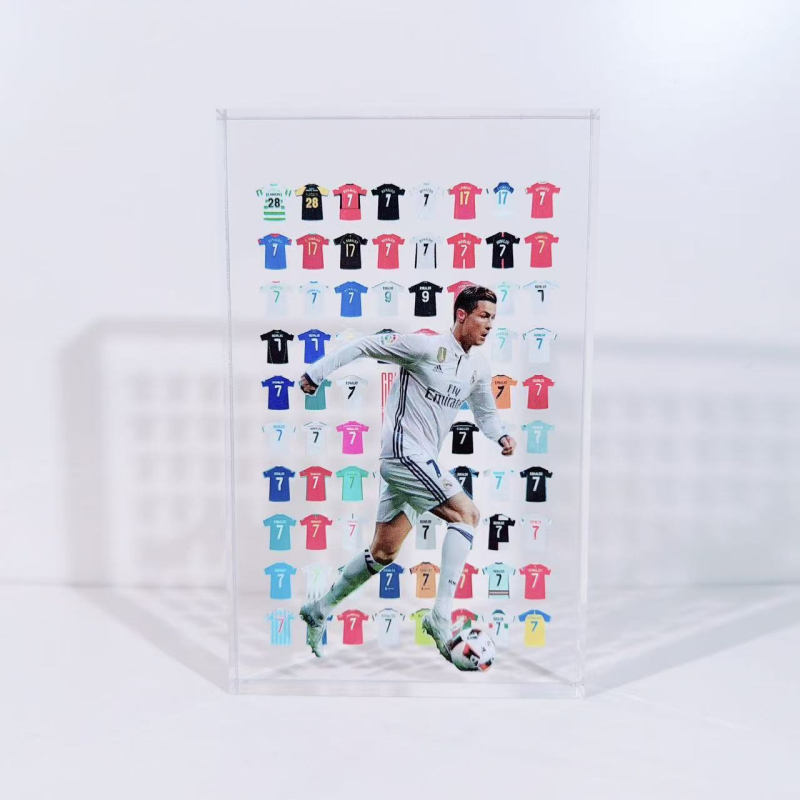 Cupa Mondială Ronaldo Messi Neymar – tricou de fotbal, bloc acrilic, cristal transparent, ornament pentru birou