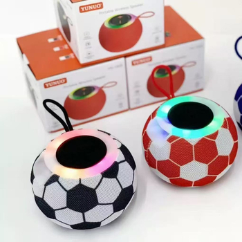 YN-1508 Bluetooth ηχείο με RGB φωτισμό, κυκλικός σχεδιασμός ποδοσφαιρικής τέχνης, φορητός επιτραπέζιος υπογούφερ