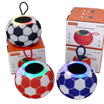 YN-1508 Bluetooth ηχείο με RGB φωτισμό, κυκλικός σχεδιασμός ποδοσφαιρικής τέχνης, φορητός επιτραπέζιος υπογούφερ