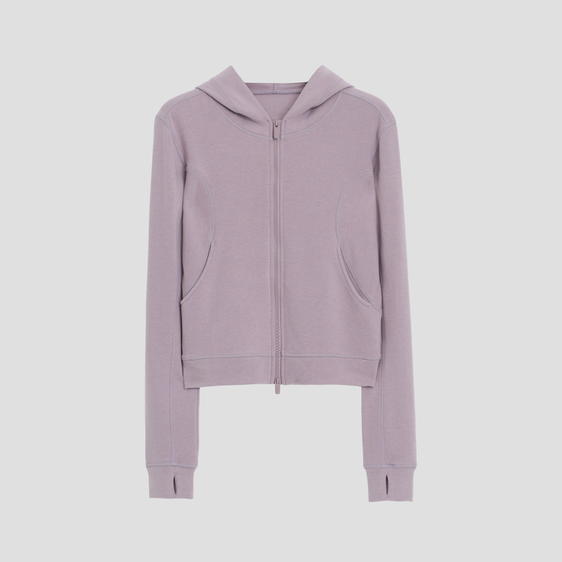 Šest-u-jednom hoodie s kapuljom i zatvaračem, slim silueta, blokiranje temperature, kratka verzija, za jesen-zimu 2025, sportska svakodnevna odjeća