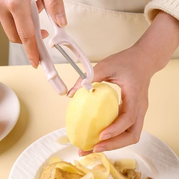 Peleră multifuncțională trei în unu pentru cartofi, pepeni și fructe; răzuitor și răzitor din oțel inoxidabil