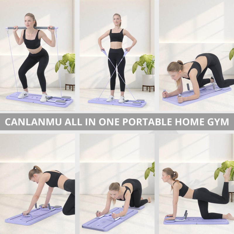 Višenamjenska abdominalna ploča s Pilates šipkom – sklopiva oprema za kućnu vježbu