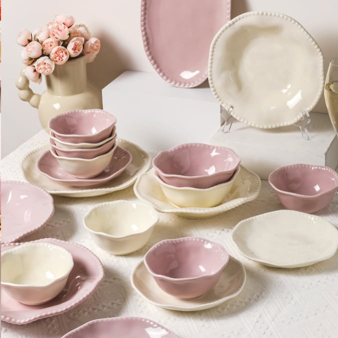 Set de veselă din ceramică Chaozhou – porțelan premium pentru uz casnic, boluri și farfurii, set complet