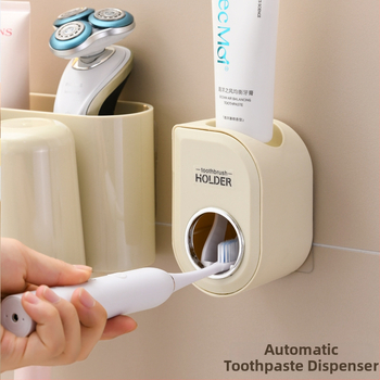 Set de suport pentru periuțe de dinți și pahare, montat pe perete, fără găuri, pentru cămine universitare