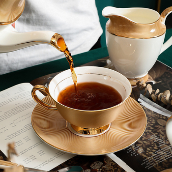 Set de cești și farfurioare pentru cafea din porțelan cu os, stil european, lux pentru ceaiul de după-amiază, ceașcă fin decorată cu motive florale