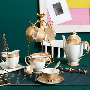 Set de cești și farfurioare pentru cafea din porțelan cu os, stil european, lux pentru ceaiul de după-amiază, ceașcă fin decorată cu motive florale