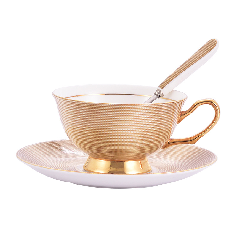 Set de cești și farfurioare pentru cafea din porțelan cu os, stil european, lux pentru ceaiul de după-amiază, ceașcă fin decorată cu motive florale