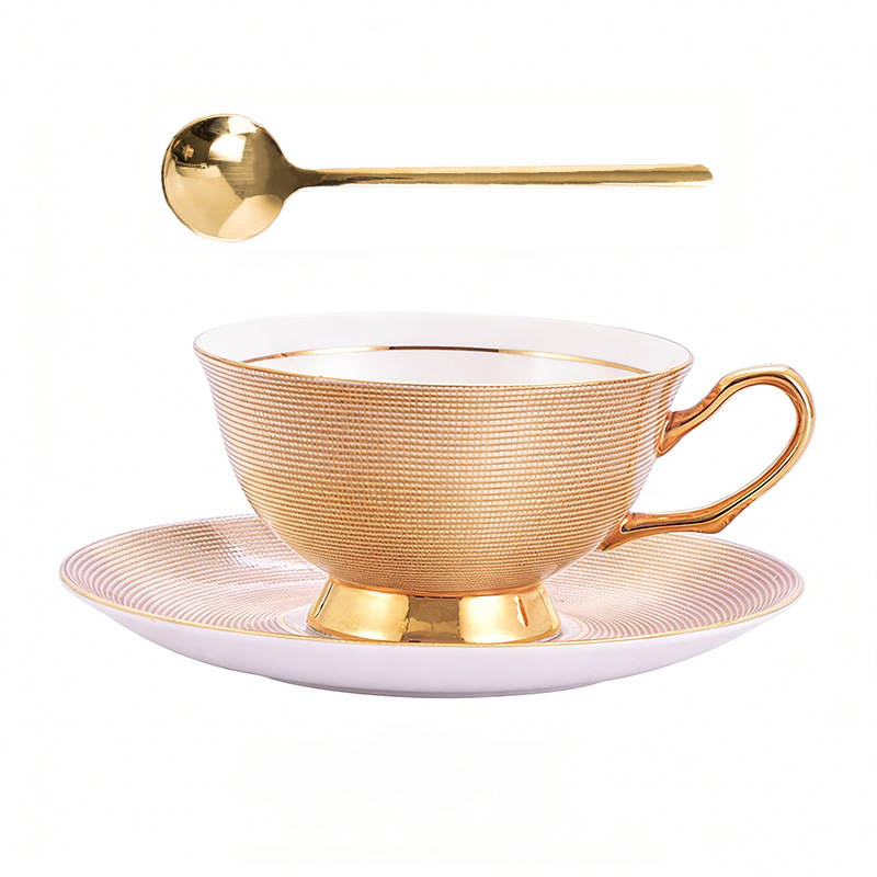 Set de cești și farfurioare pentru cafea din porțelan cu os, stil european, lux pentru ceaiul de după-amiază, ceașcă fin decorată cu motive florale