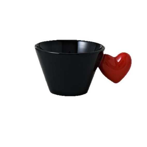Set ceramic cușă de cafea în formă de inimă, cu farfuriu și platou pentru desert, ideal pentru ceaiul de după-amiază