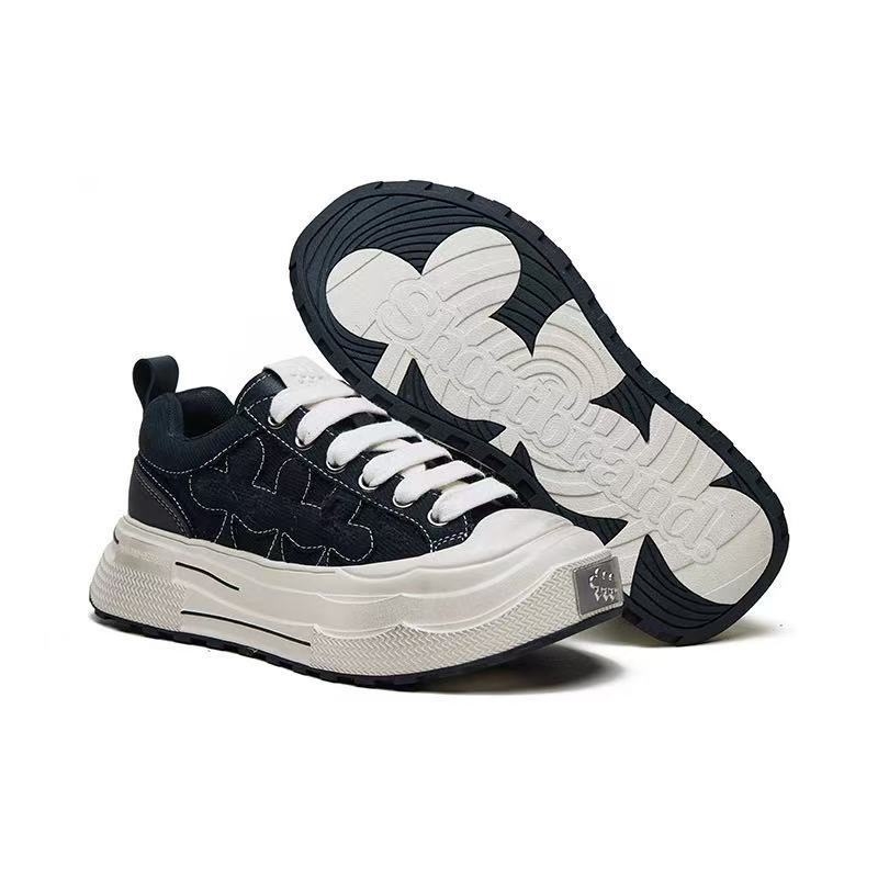 Sneakers Shoot Brand, εμπνευσμένα από διάσημους, μαύρα δερμάτινα plum με παχιά σόλα, unisex, ρετρό στυλ