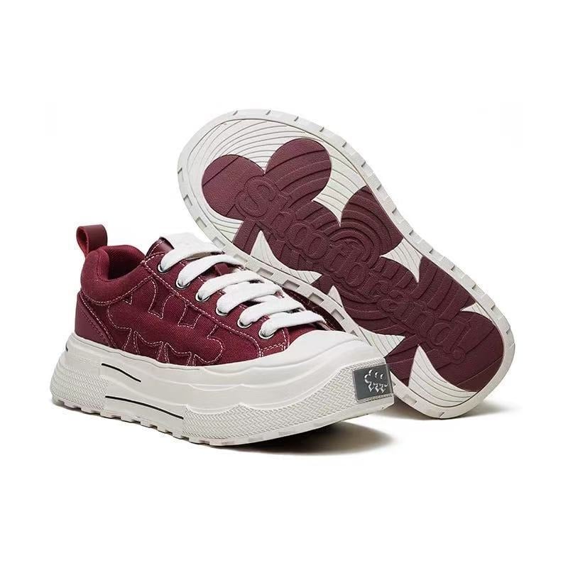 Sneakers Shoot Brand, εμπνευσμένα από διάσημους, μαύρα δερμάτινα plum με παχιά σόλα, unisex, ρετρό στυλ