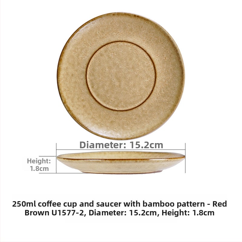 Set de cești de cafea din ceramică brută pentru mic dejun, stil vintage, căni latte pentru uz casnic