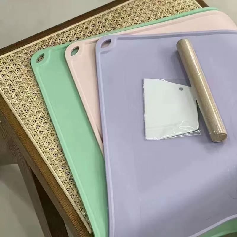 Covor din silicon cu scară gradată pentru frământat și întins aluatul, culoare solidă, calitate alimentară, dimensiune mărită și grosime crescută